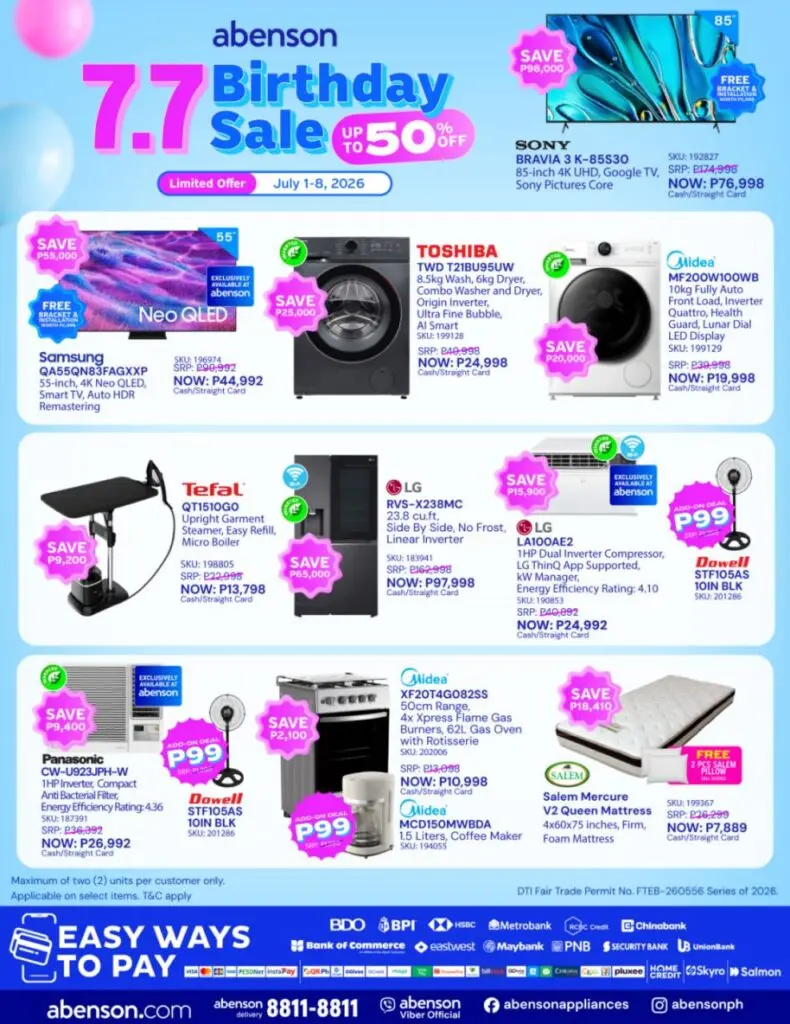 Month-Long Deals on Abenson Birthday Sale 87 Birthday Sale 7.7