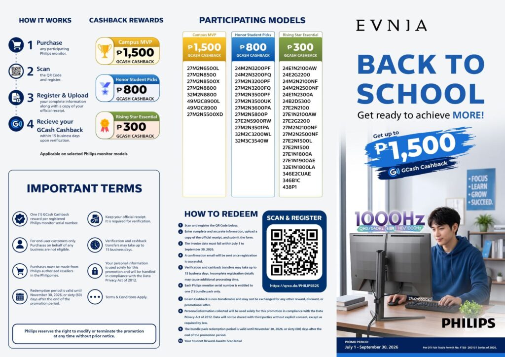 Philips Back to School 2026 Promo: Up to Php 1,500 GCash Cashback on Monitors 89 image 11