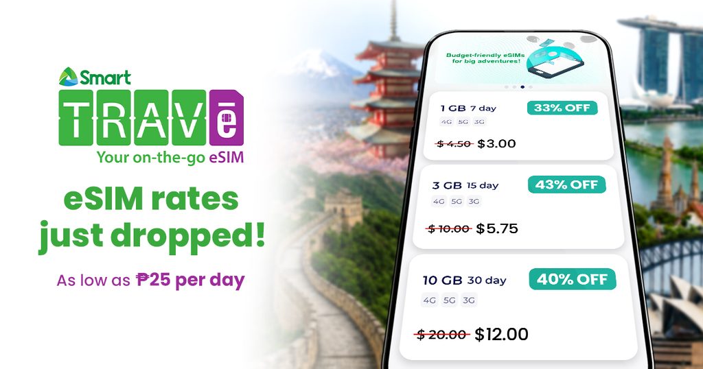 Smart Travē offers up to 40% off travel eSIM data packs for Filipinos 85 SmartTrave1