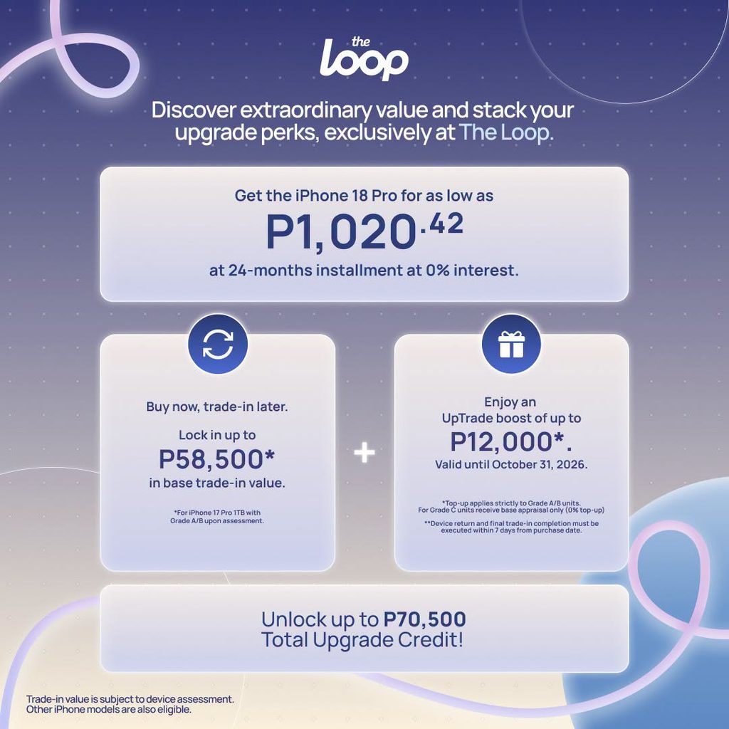 The Loop iPhone 18 Pro midnight launch deals: Up to PHP 92K in freebies and deals 90 The Loop x iPhone 18 Pro UpTrade
